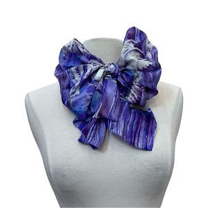 Vintage Liz Claiborne Purple Toned Seashell Beach Hair Neck Bag Scarf